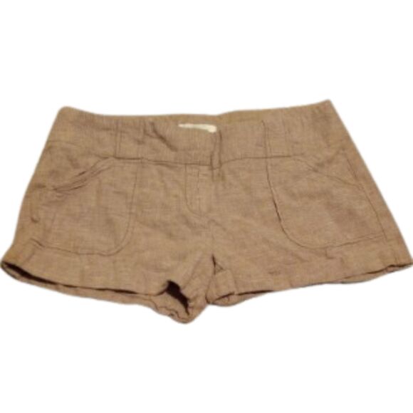 Charlotte Russe Junior's Size 11 Linen Blend Khaki Shorts - Picture 2 of 6